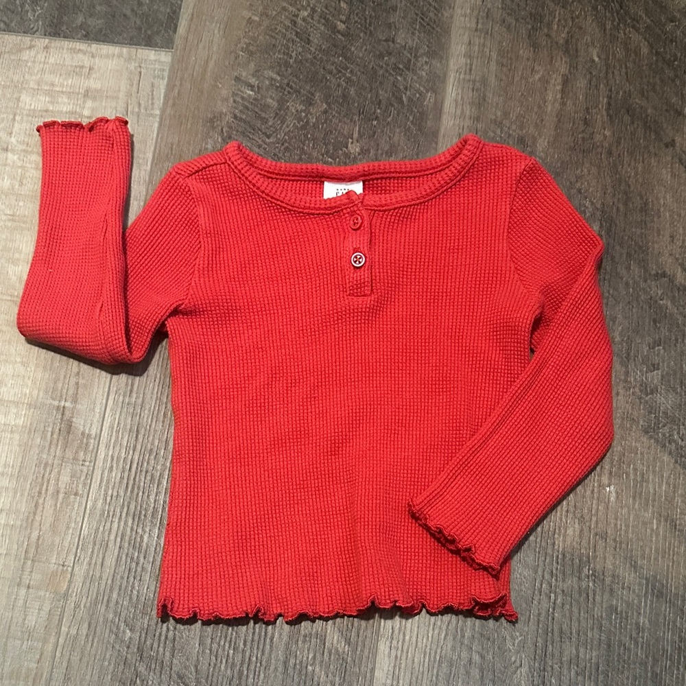 Gap toddler long sleeve waffle knit shirt